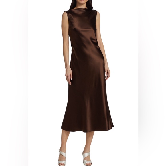 DANIELLE FRANKEL Charlie Crepe Satin Midi-Dress - Picture 4 of 8